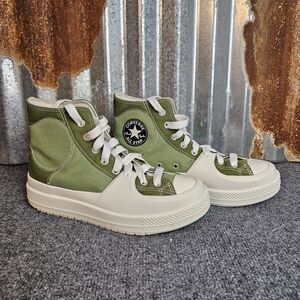 Unisex- Converse All Star Construct Hi "Alligator Friend" Green